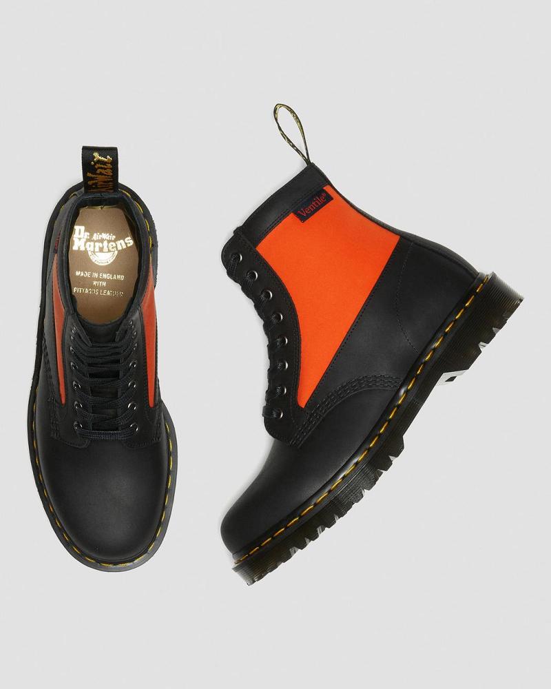 Dr Martens 1460 Panel Made in England Læder Snørestøvler Dame Sort | DK 174XYU